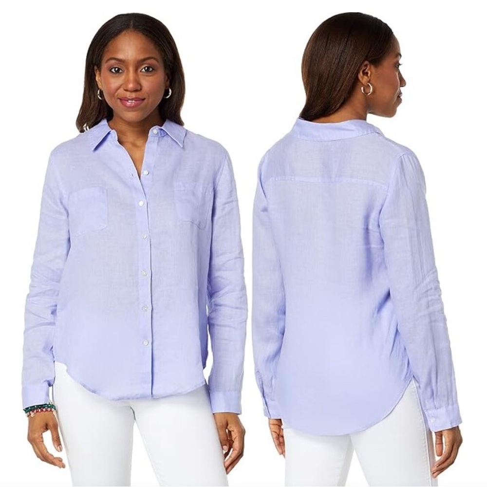 Lilly Pulitzer lavender Seaview linen top